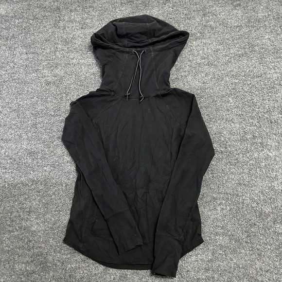Athleta Tops - Athleta Hoodie Womens Size XS Black Cotton Blend Funnel Neck Thumbholes Active